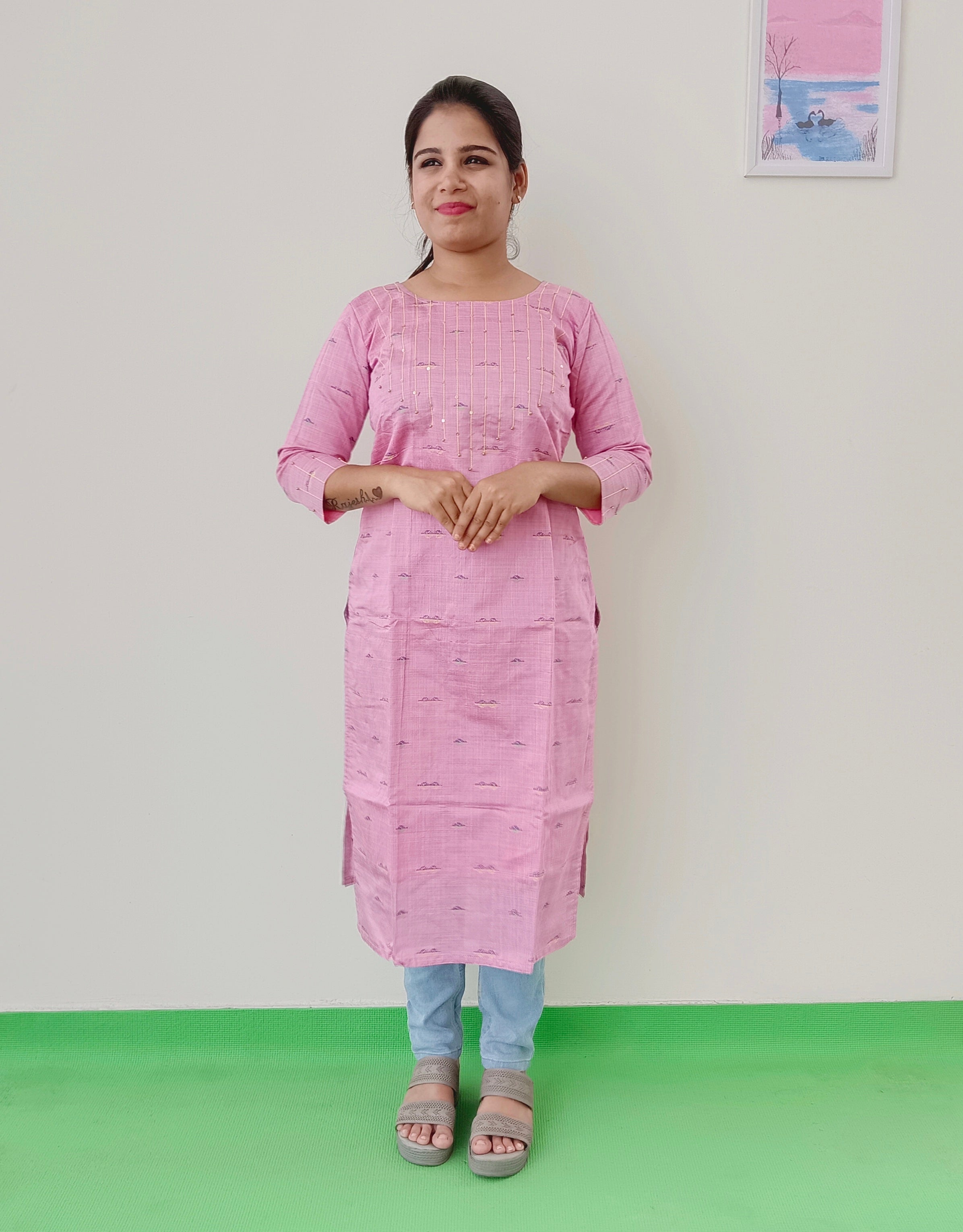 Buy Astonishing Pink Color Full Stitched Cotton Fancy Digital Printed Wear  Kurti | Lehenga-Saree